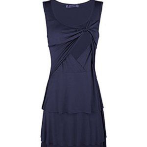 KILIG Women's Casual Sleeveless Maternity Nursing Breastfeeding Dress (XXL)